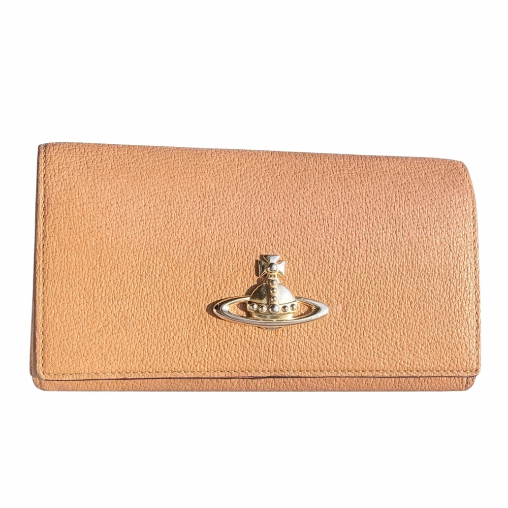 Vivienne Westwood Pebbled Leather Long Wallet Orb Logo